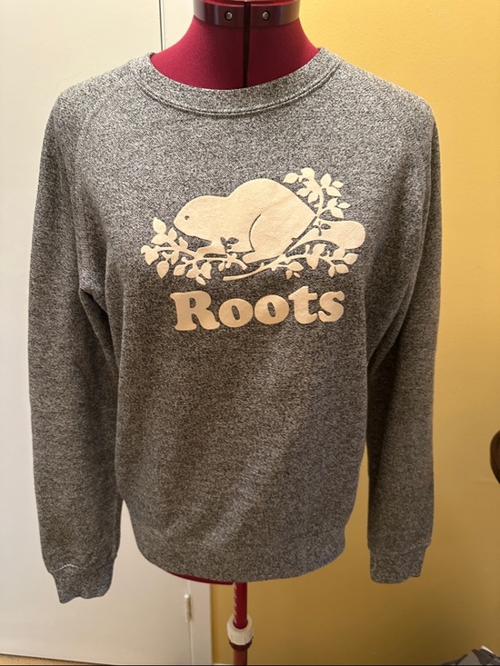 Roots Tops - Roots Heather Gray Crewneck with White Logo Women’s